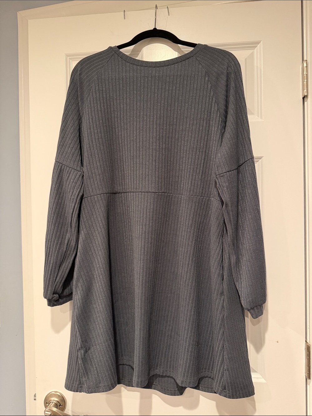 Source Unknown Slate Gray Ribbed Crewneck Sweater Tunic